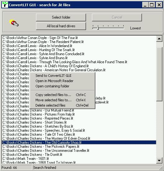 Searching for the files